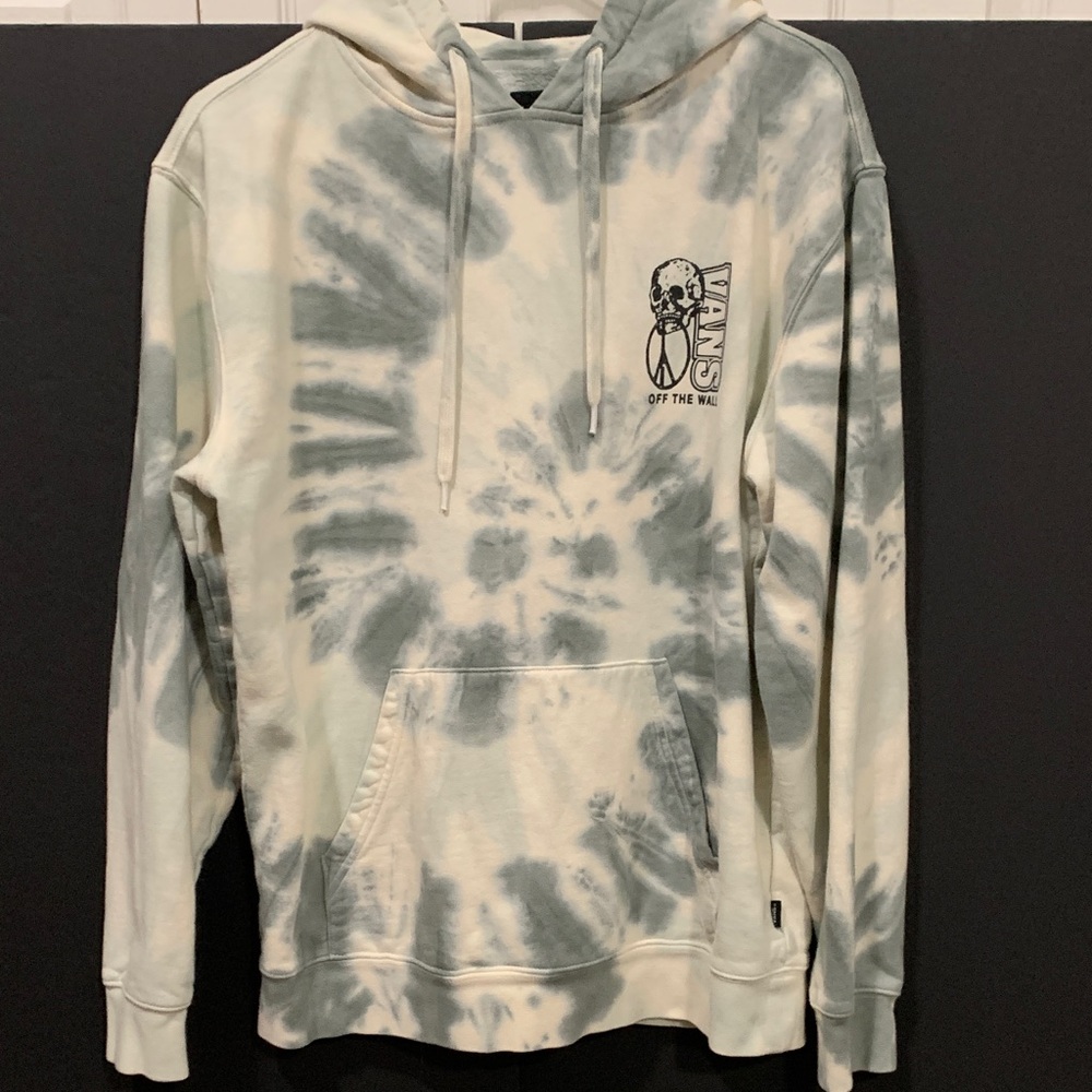 Vans White and Green Tie-Dye Hoodie. Men’s Small.